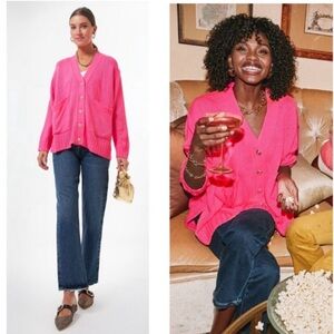 Pomander Place |  Slone Hot Pink Barbiecore Oversized Cardigan Size S